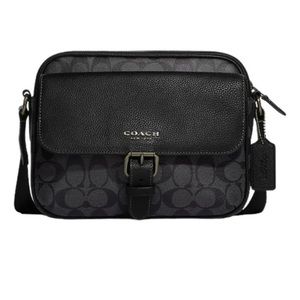 Mens Bag Coach Hudson Crossbody in Signature Canvas